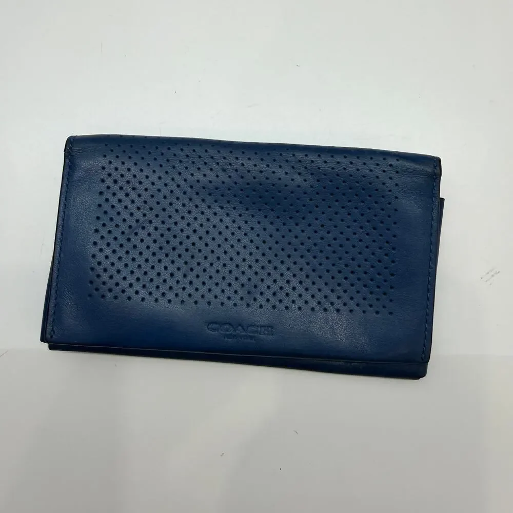 Coach Blue Leather Mens Wallet